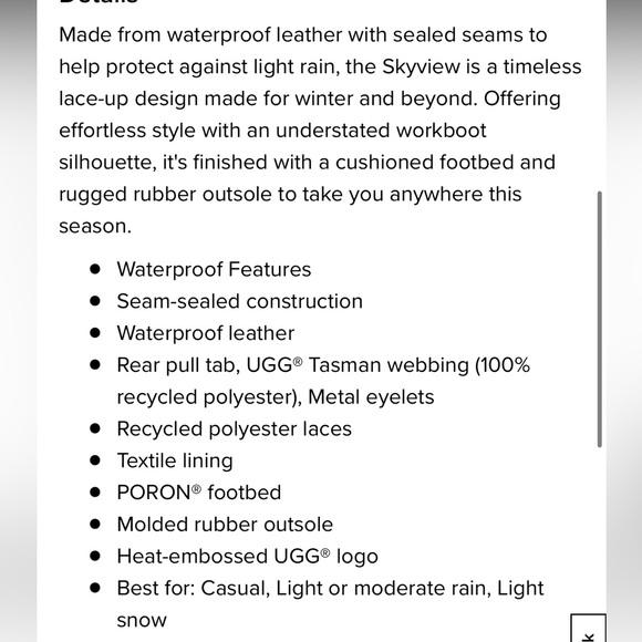 Ugg Skyview Service men boots NWOT discontinued waterproof leather boots size 13 - Picture 11 of 11